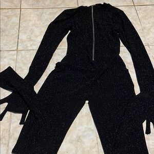 Black Glitter Jumpsuit